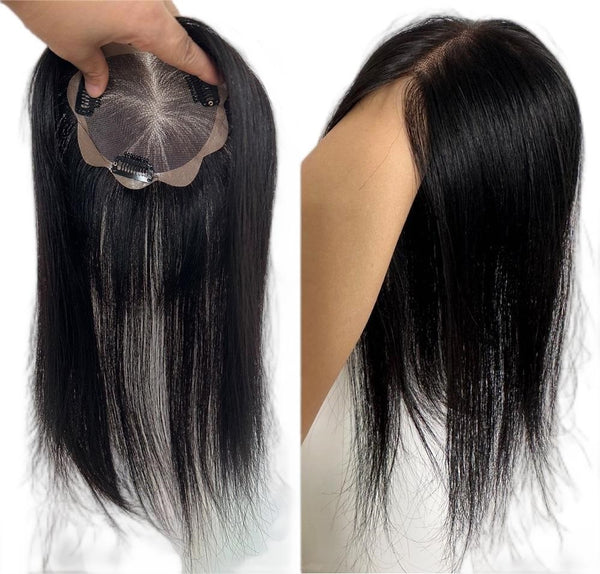 4.7"x4.7" Super soft thin lace virgin human hair topper wiglets 14"