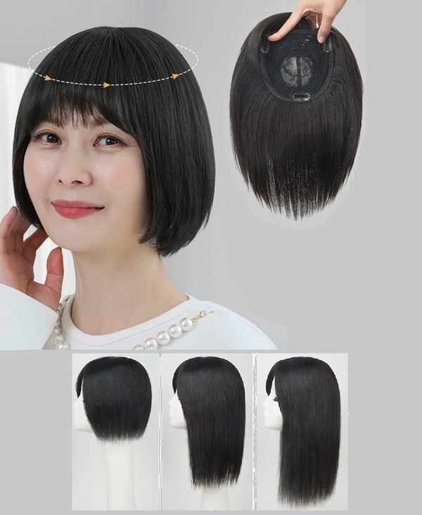 5"X5"High quality human hair durable topper hairpiece top piece wiglet for women