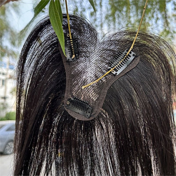 3.5"x4"(9cmx10cm) Seamless Lace 100%Human Hair Forehead Hairline Topper with Baby Hair 10"(25cm)（副本）