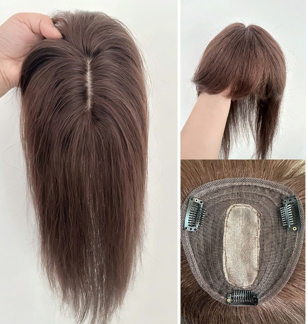 4.5"x5"Base Thick Bang 100% Remy Human Hair Topper Clip in 10"~14" Multi-Colors