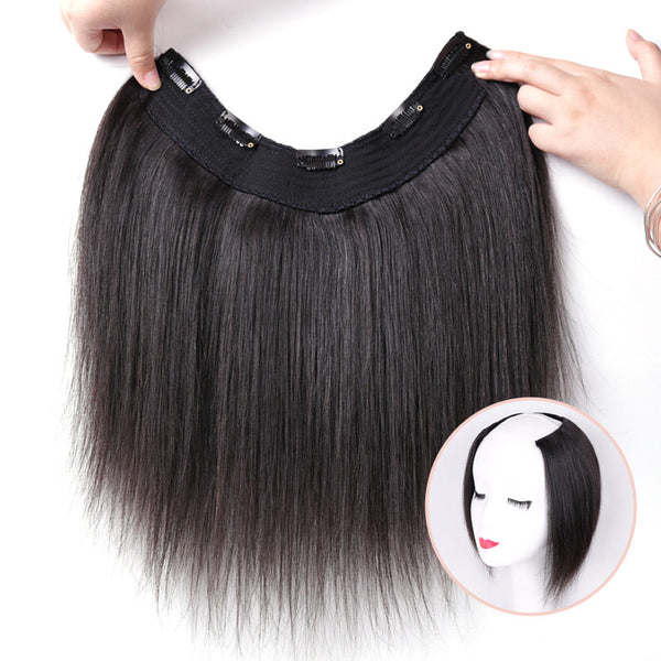 100% Human Hair Hairpieces clip in, 5 clips Pads, increase Hair volume 8"~12"(20cm~30cm)