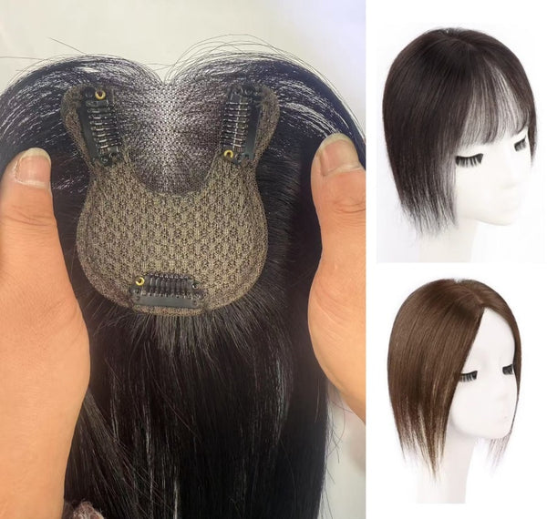 3.15"x4"(8cmx10cm) Seamless Lace 100%Human Hair Forehead Hairline Topper with Baby Hair 10"(25cm)