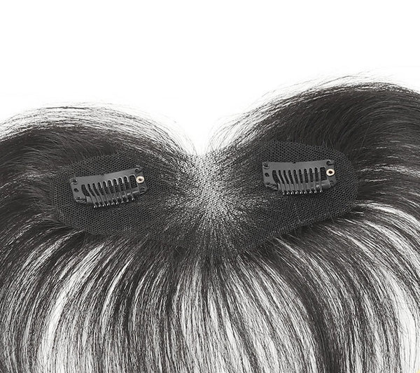 2"x5"(5cmx13cm) Thin Lace Hair Topper Cover Hairline/Small Scale defects, Can be Tied Up,100% Human Baby Hair 10"(25cm)