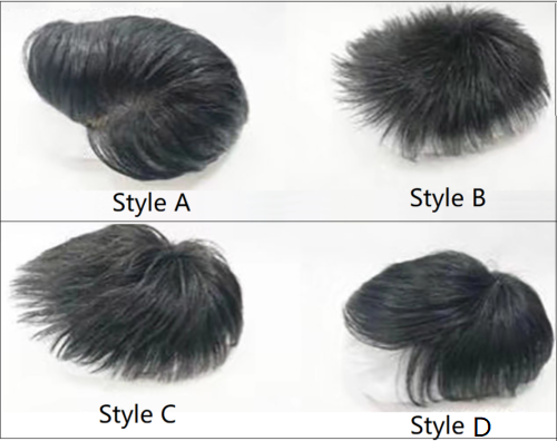 100% Human Hair Mono Cap Toupee For Men. Natural Black, Cap Size: 6.3"x7",7"x8", 8"x8.7"