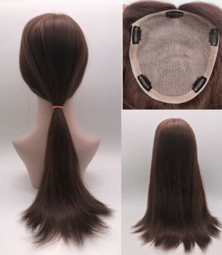 3Months Custom! 100% high quality human hair hand tied TOPPER, top piece 7"x8"